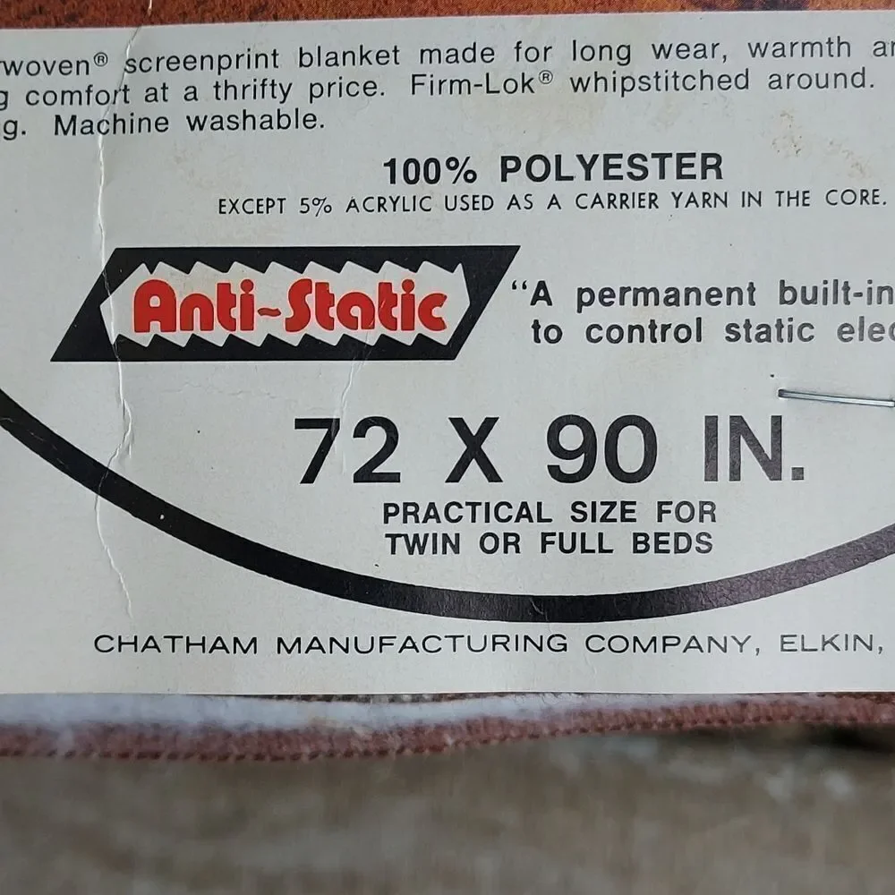 Vintage Chatham Kenwood Great Plains Blanket 72×90